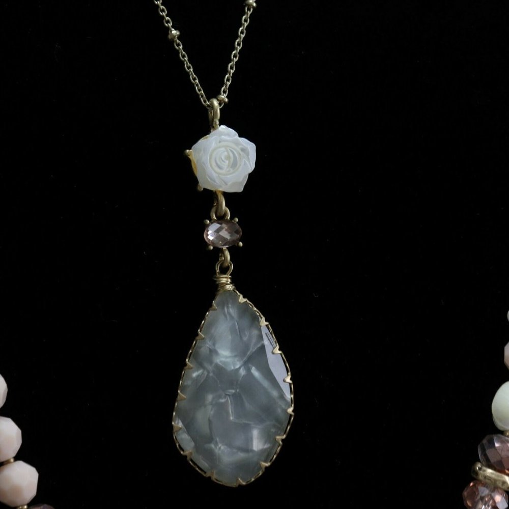 lonna & lilly Gold-Tone Bead & Stone Necklace - Picture 3 of 5